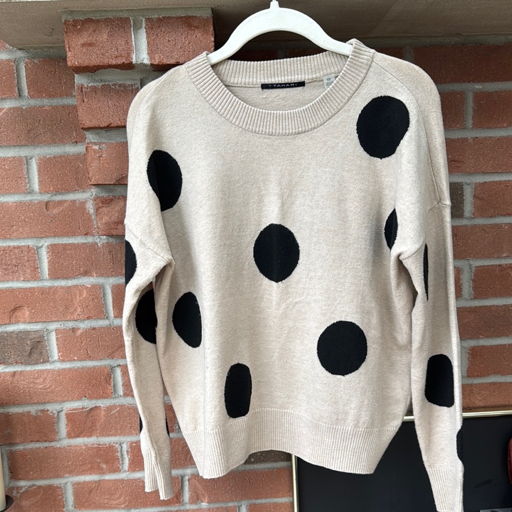 T Tahari Polka Dot Sweater